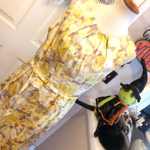 Yellow Eliza J New York Sweet Floral Midi Dress - Picture 3 of 8